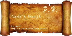Pirók Henrik névjegykártya