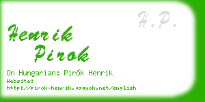 henrik pirok business card